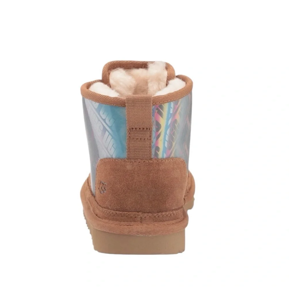 NEW UGG Neumel Chromatic Shoes Chestnut Big Kids Sz 4 Iridescent Chukka Rainbow